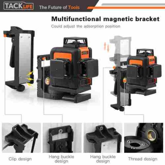 Tacklife Cross-Line Laser Level 360°, Horizontal and Vertical Alignment - Picture 7 of 8